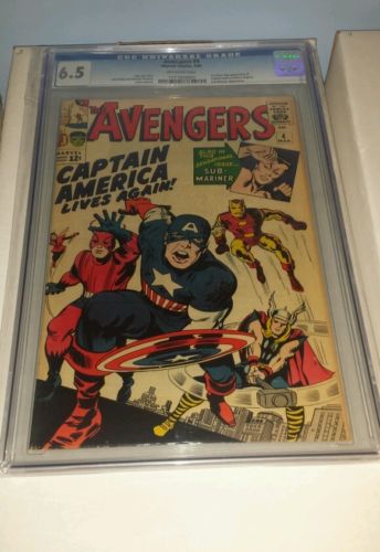 The Avengers 4 CGC 65 OW pages Mar 1964 Marvel 1st SA Captain America