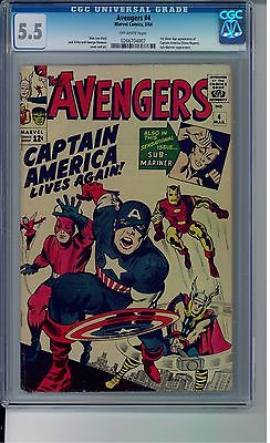 Avengers 4 CGC 55 1st Silver Age Captain America