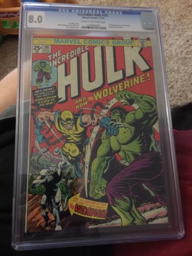 Incredible Hulk 181 Cgc 80 1St First Appearence Of Wolverine Fresh Cgc Case