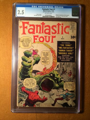 Fantastic Four 1 Marvel 1961 1st Appearance CGC 25 GD