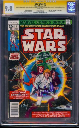 Star Wars 1 CGC 98 SS X6 Signed by Hamill Fisher Daniels 3 Movie Out 2015