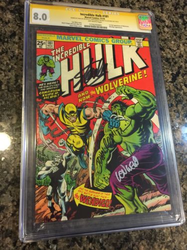 Hulk 181 80 SS CGC  Signed Stan Lee Len Wein Romita1st Appearance Wolverine