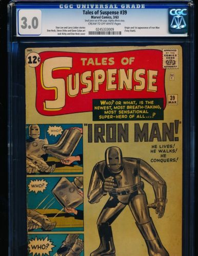 Tales of Suspense  39  1st Iron Man CGC 30 CREAMOW Pgs