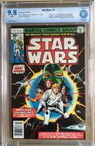 Mega Marvel Keys Star Wars 1 CBCS like CGC 98 White Pages 71977