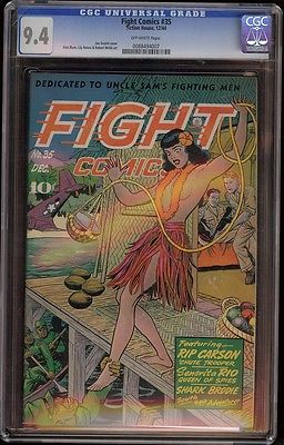 Fight Comics  35 CGC 94 OW Classic WW2 cover Highest graded copy