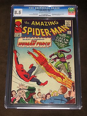 AMAZING SPIDERMAN 17 CGC 85 VF OWW 2ND GREEN GOBLIN HUMAN TORCH APPEARANCE