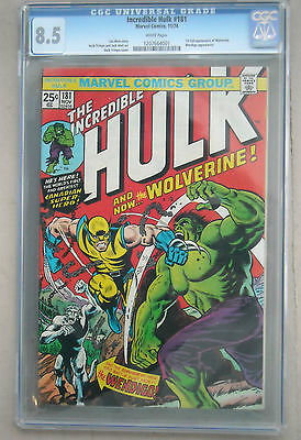 The Incredible Hulk 181 Nov 1974 Marvel CGC 85 White pages 1st full Wolverine