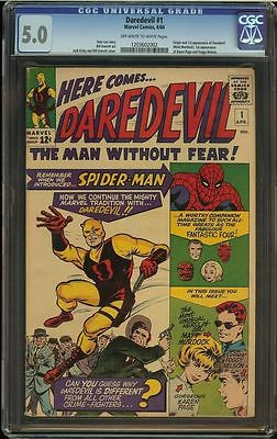 Daredevil 1 CGC 50 Off White to White Pages OWW Slab 1st appearance Silver Age