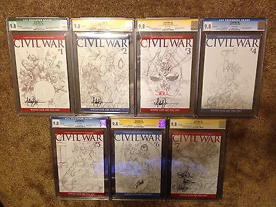 Marvel Civil War Sketch Variant 17 CGC 98 Avengers SS Turner Stan Lee Iron Man