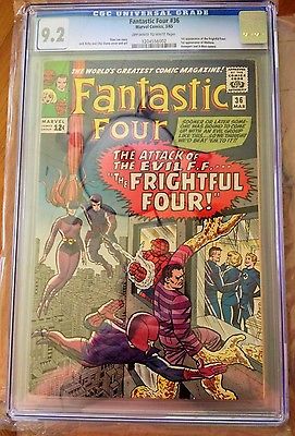Fantastic Four 36 Silver Age Comic CGC 92 Near Mint OW To White Pages
