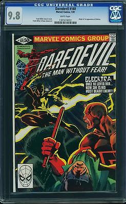 Marvel Comics Daredevil 168 CGC 98 White Pages Highest Grade First Elektra Hot