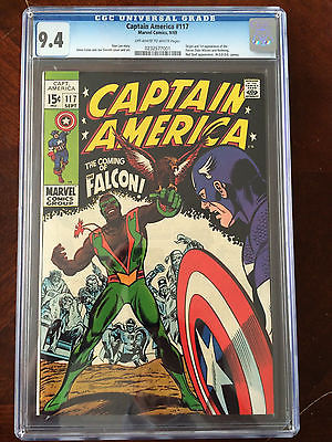 CAPTAIN AMERICA VOL 1117 NEAR MINT HIGH GRADE CGC 94 1st FALCON HIGH RES SCANS