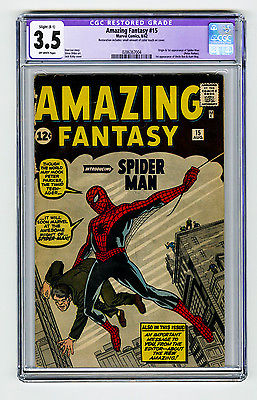 Amazing Fantasy 15 CGC 35 OW Silver Age Grail 1st app SpiderMan Ditko Marvel