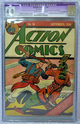 ACTION COMICS 16 CGC 40 early SUPERMAN 1939 Rare CreamOff White Pgs 1939