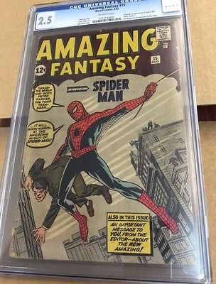 Amazing Fantasy 15 CGC 25 OW Origin  1st Appearance of SpiderMan