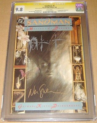 SANDMAN 1 CGC 98 SS SIGNED NEIL GAIMAN  SIGNEDREMARKED SAM KIETH 1989