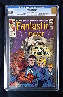 Marvel  Fantastic Four 45  CGC 80 OWW  1st Inhumans  movie soon 