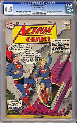 Action Comics 252 Nice Origin  1st App Supergirl Key Issue DC 1959 CGC 45