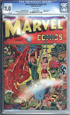 Marvel Mystery Comics 46 Vol 1 CGC 20 Unrestored Rare Classic Hitler Cover