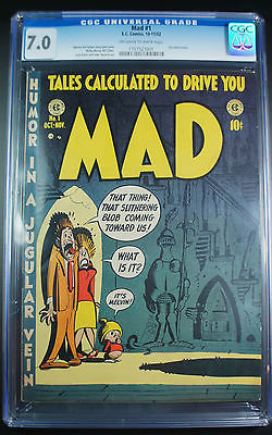 Mad 1 EC 1152 CGC 70 FineVF Comic Magazine  Alfred E Neuman