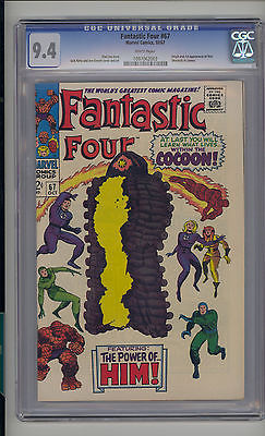 Fantastic Four 67 CGC 94 NM Unrestored Marvel 1st Him Warlock WHITE Pages