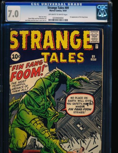 Strange Tales  89  1st Fin Fang Foom CGC 70 OWWHITE Pgs