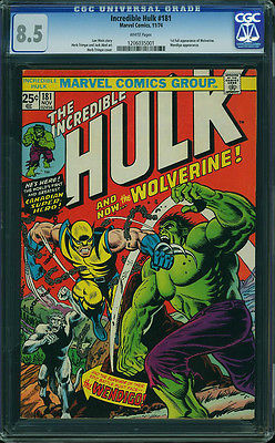 Incredible Hulk  181 CGC 85 WHITE PAGES 1st Full Wolverine