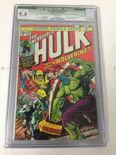 Incredible Hulk 181 Cgc 94 White Pages Qualified No Marvel Value Stamp Mvs