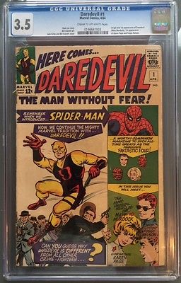 DAREDEVIL 1 CGC 35 CROW  1ST APPEARANCE  ORIGIN OF DAREDEVIL  KEY ISSUE