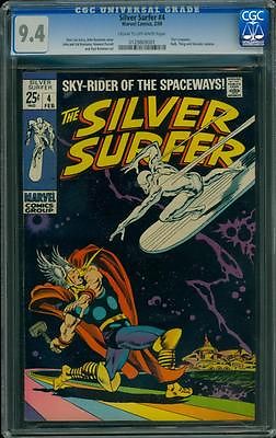 Silver Surfer 4 CGC 94 Silver Age Key Comic Classic Thor LK 