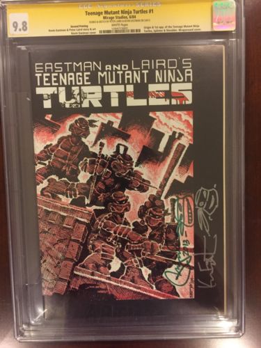 Teenage Mutant Ninja Turtles 1 CGC SS 98 TMNT 2nd Printing White Pages