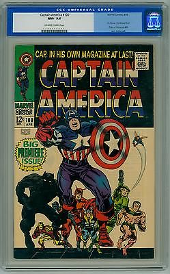 CAPTAIN AMERICA 100 CGC 96 NM FIRST ISSUE OLD LABEL 1968 