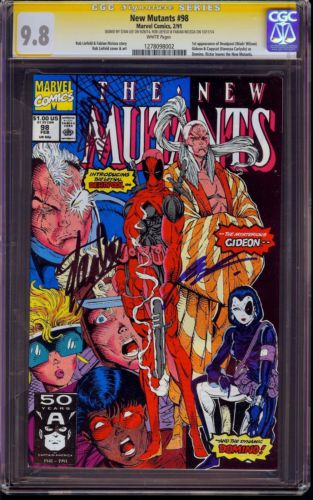 New Mutants 98 CGC 98 SS X3 Signed Stan Lee Liefeld  Nicieza 1st Deadpool