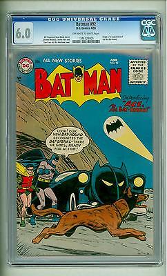 BATMAN 92 CGC 60 FIRST BATHOUND 1955 OWW