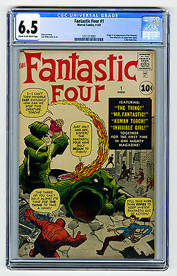 Fantastic Four 1 CGC 65 KEY Origin Kirby Lee Marvel Silver Comic