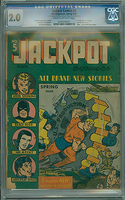 Jackpot Comics 5 CGC 20 1942 RARE 4th ARCHIE 1st Reggie  Mr Weatherbee MLJ