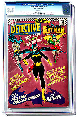 CGC 85 Detective Comics 359  1st Batgirl  with Batman  White Pages  1967 