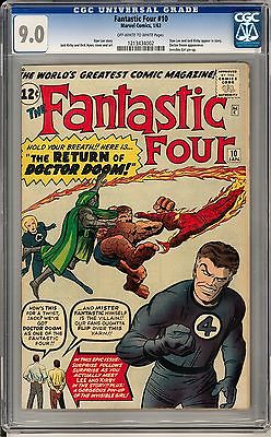 Fantastic Four 10 CGC 90 OWW Stan Lee Jack Kirby Appearance