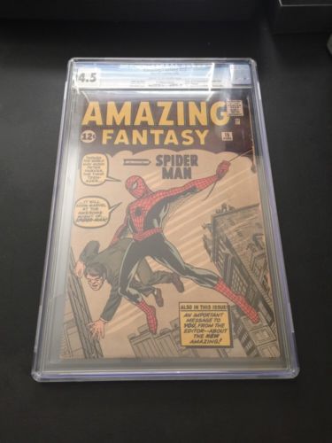 Amazing Fantasy 15 CGC 45 CreamOw Pages 1st SpiderMan Movie Rare AF15 Marvel