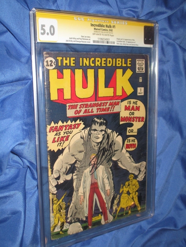 THE INCREDIBLE HULK 1 CGC 50 SS SignedAutograph by Stan Lee OriginAvengers