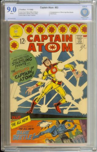 Captain Atom 83 CBCS 90 VFNM White Pages CGCCBCS 1st Ted Kord BLUE BEETLE