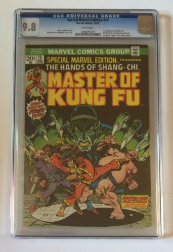 SPECIAL MARVEL EDITION 15  CGC 98  1st SHANGCHI MASTER OF KUNGFU  WHITE