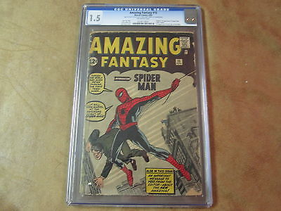 AMAZING FANTASY 15 CGC 15 1962 Origin  1st Appearance SpiderMan