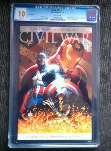 Civil War 1 Jul 2006 Marvel CGC 10 Gem Mint Aspen Var