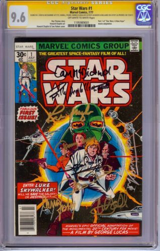 Star Wars 1 CGC SS 96 SS X9 Signed Hamill Fisher Daniels Williams Baker 4