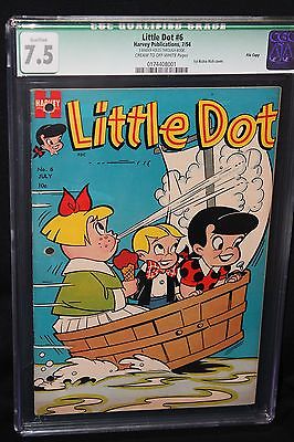 Little Dot 6 RARE Highest Graded 1st Richie Rich Cover File Copy 1954 CGC 75