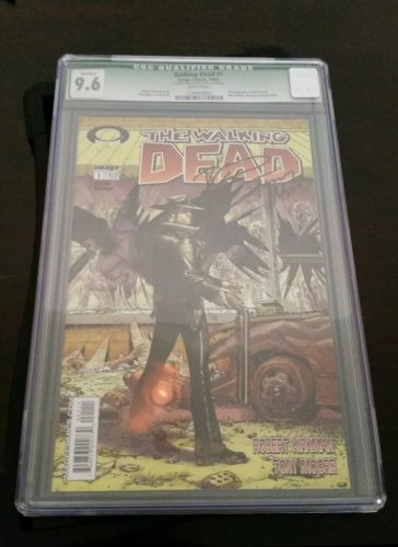Walking Dead 1 CGC 96 Qualified Signed by Kirkman and Moore Rare Black Label