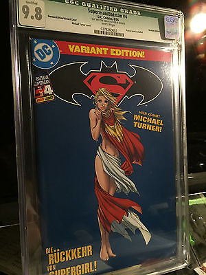 CGC 98 Batman Superman 4 GERMAN Supergirl naked cover  Michael Turner
