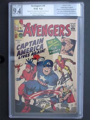 Avengers 4 MARVEL 1966  PGXCGC 94 NM  1st SA App of Captain America  Bucky