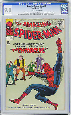 Amazing Spiderman 10 CGC 90 1st app Big Man Enforcers Marvel Silver